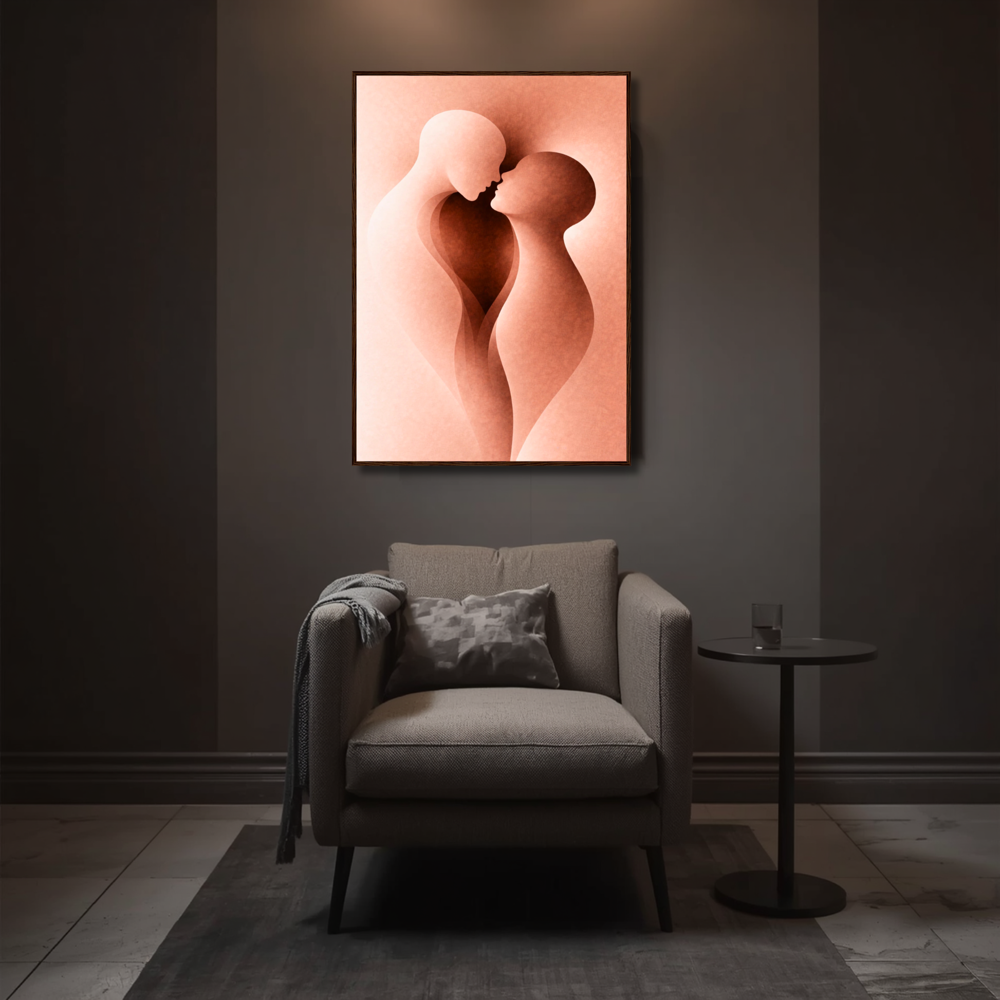 Framed art piece "Internal Form III — Convergence" by LunarHeartCo featuring abstract geometric shapes in vibrant colors.