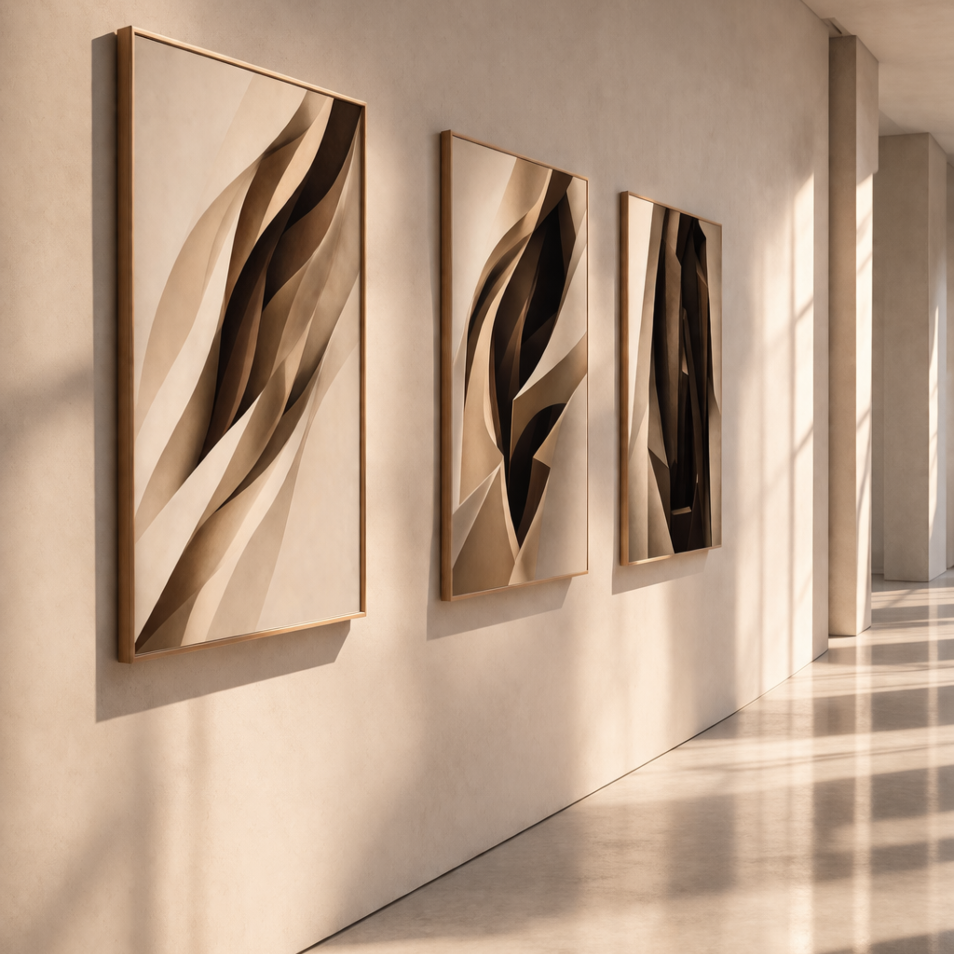 Fine art print set featuring LunarHeartCo's internal structure I–III wall art, showcasing abstract geometric designs.