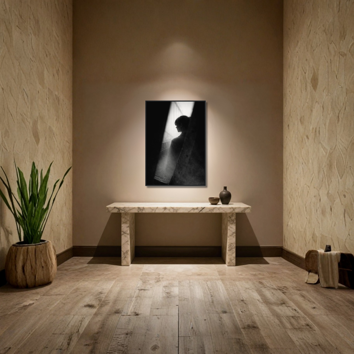Framed editorial fine art print titled "Interference" by LunarHeartCo, featuring abstract design in a sleek frame.