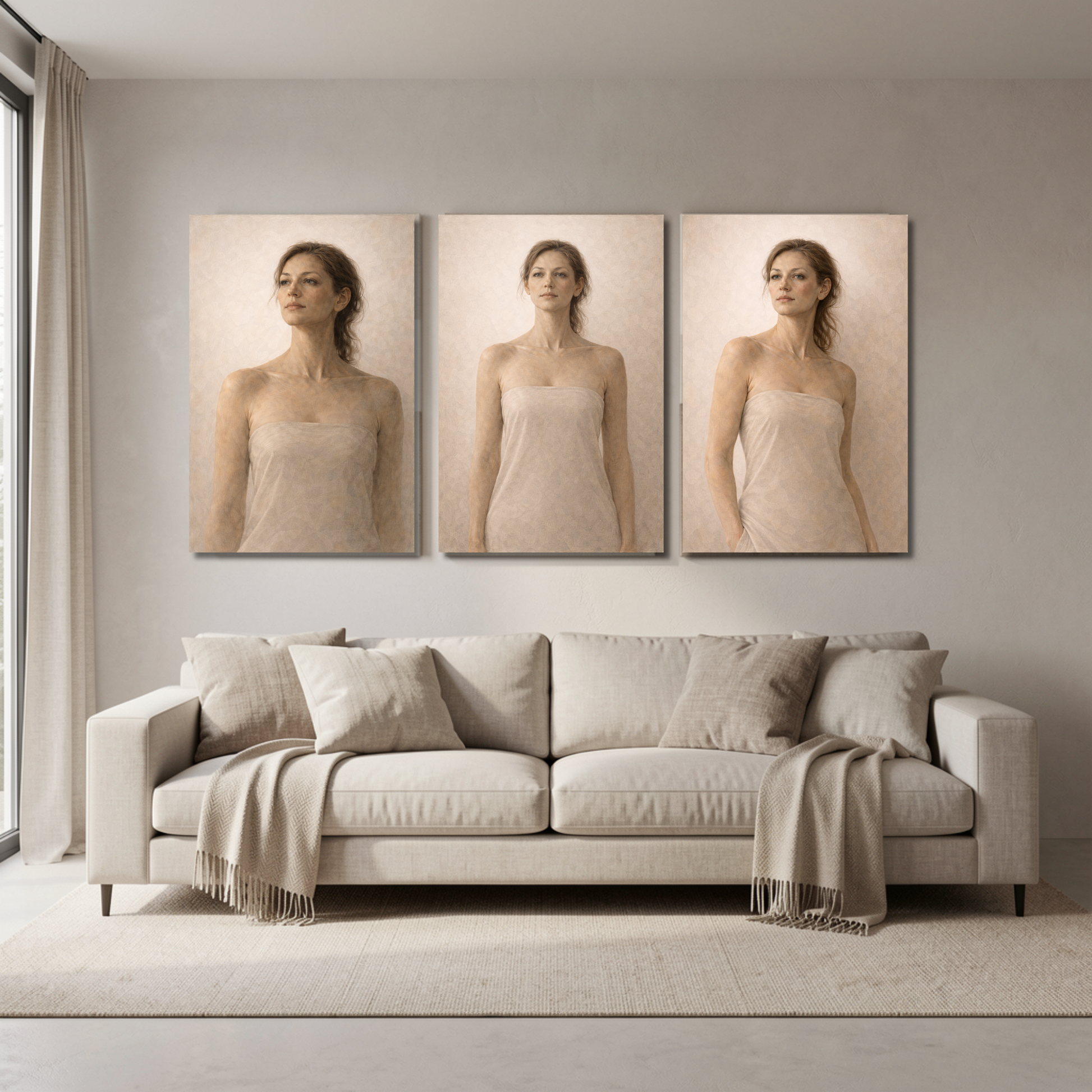 ASCENT — Complete 3-Piece Contemporary Figurative Canvas Series - LunarHeartCo