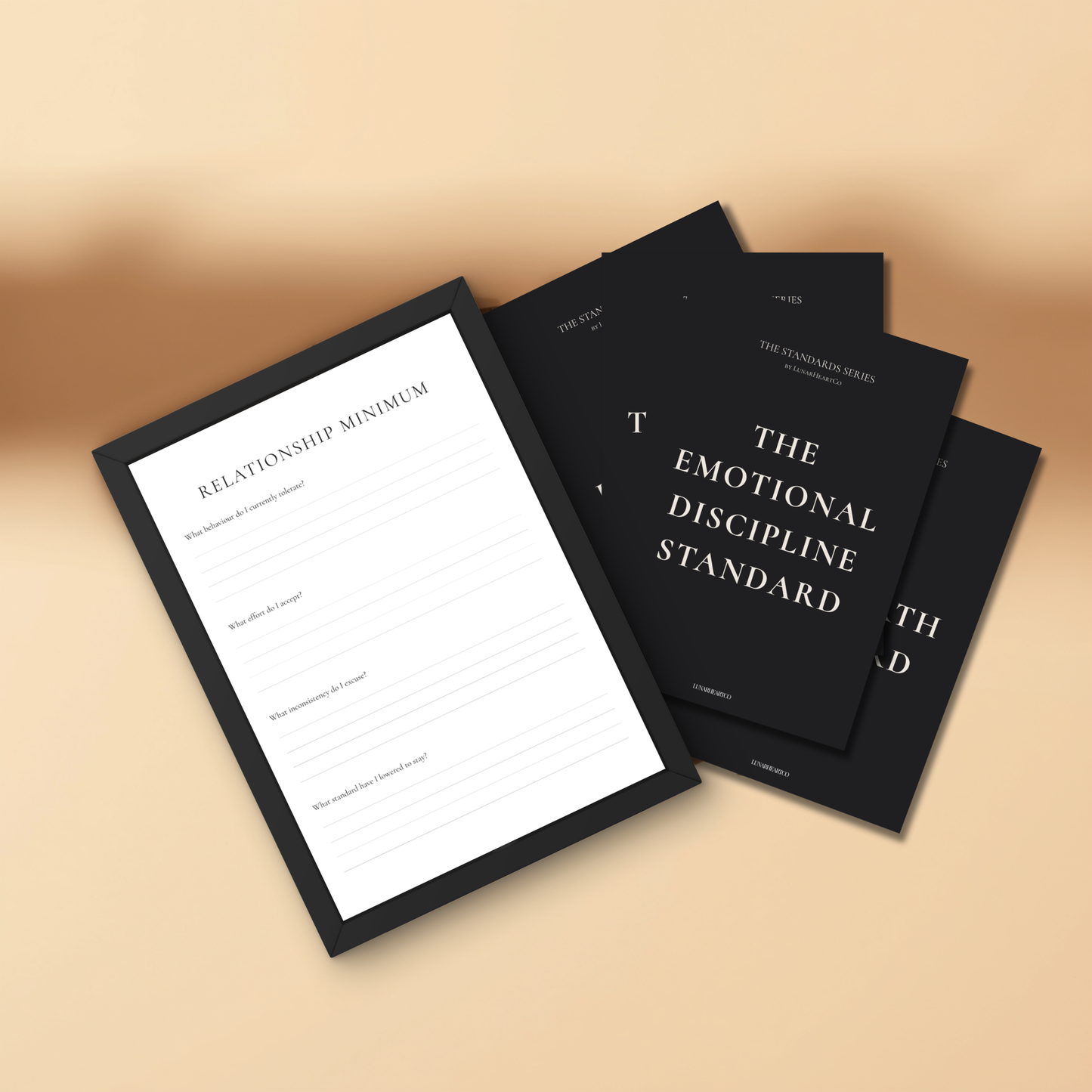 LunarHeartCo Standards Series Core Collection digital workbook with colorful pages and exercises for personal development.