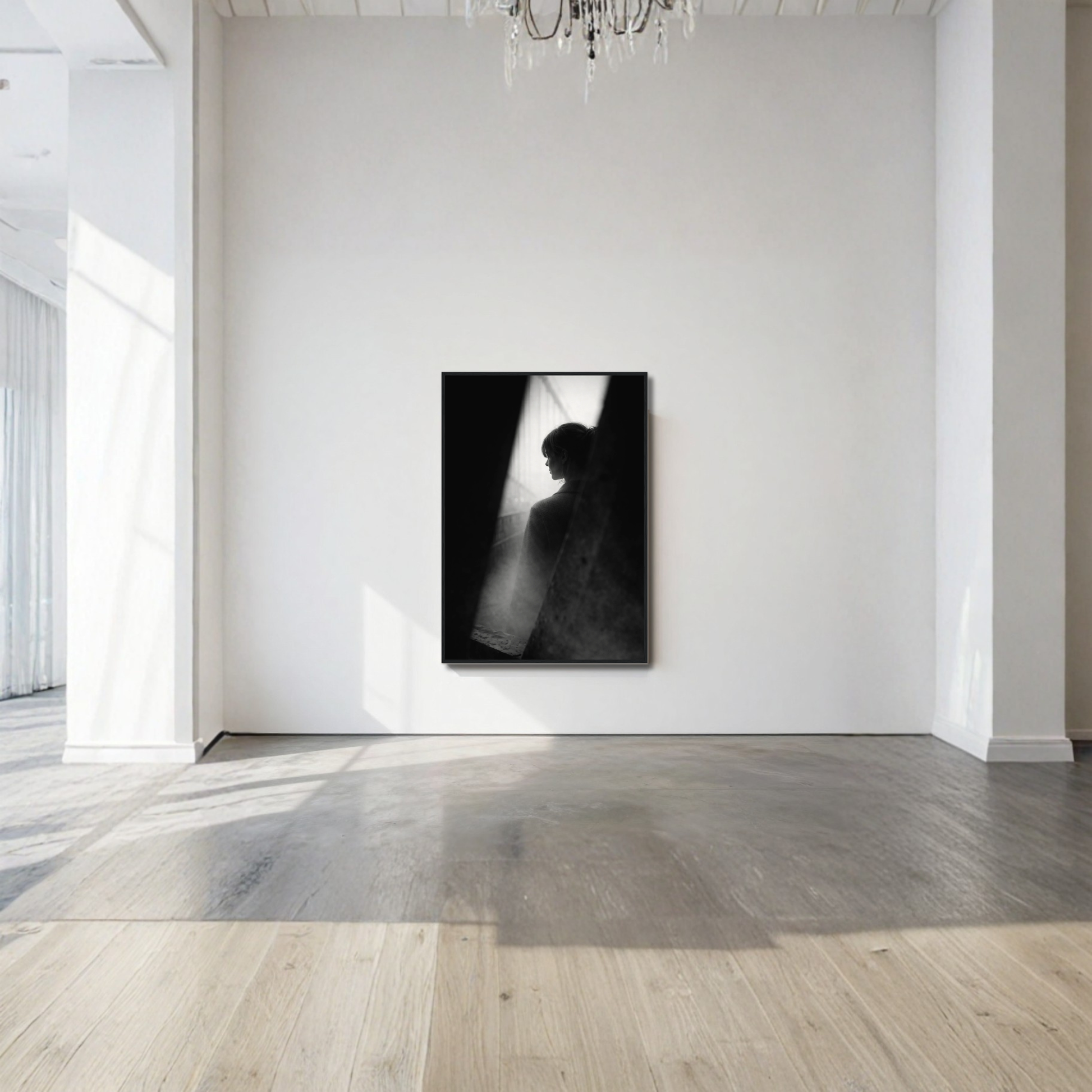 Framed editorial fine art print titled "Interference" by LunarHeartCo, featuring abstract visual design in a sleek frame.