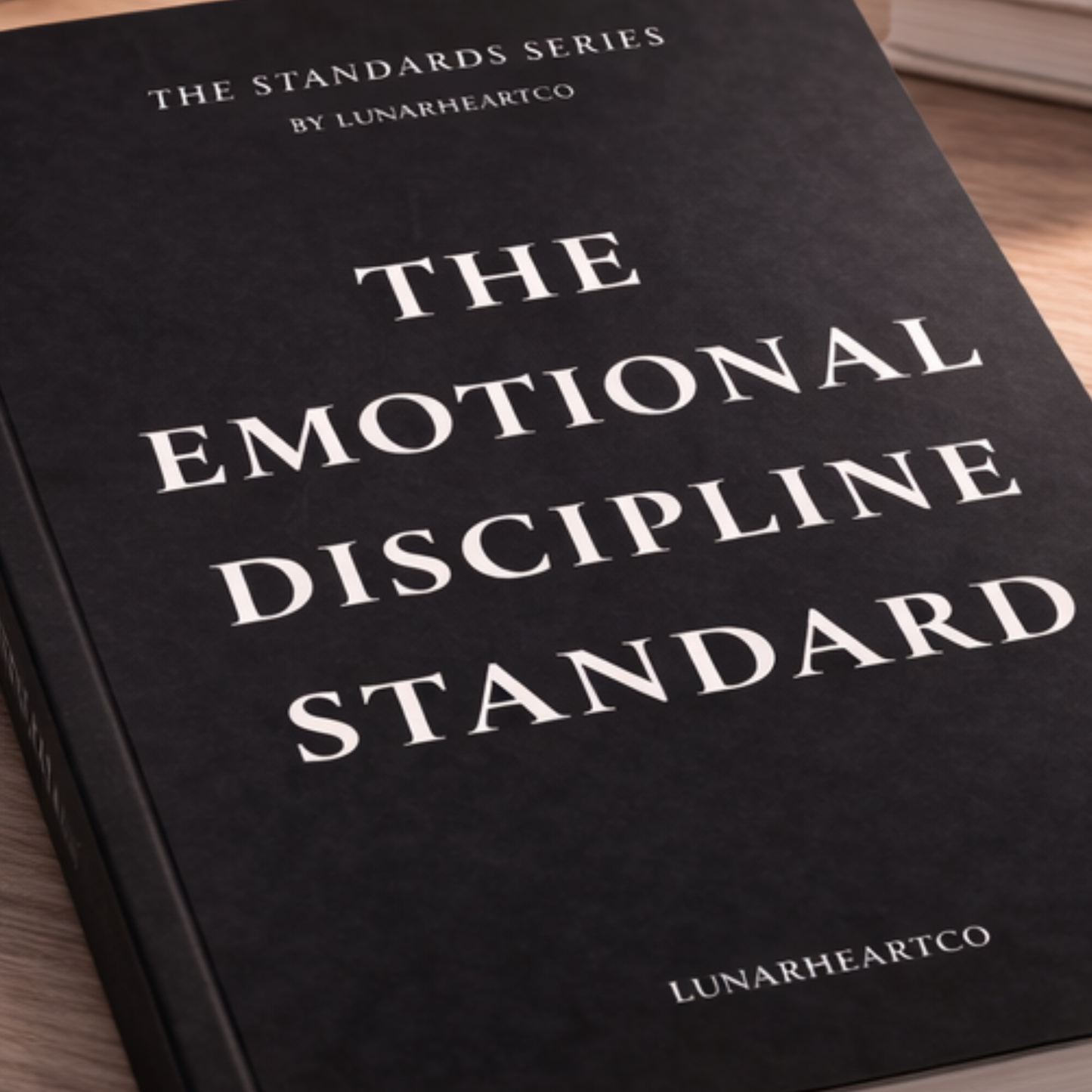 Emotional Discipline Standard workbook by LunarHeartCo, featuring a structured layout for composure and behavioral control.