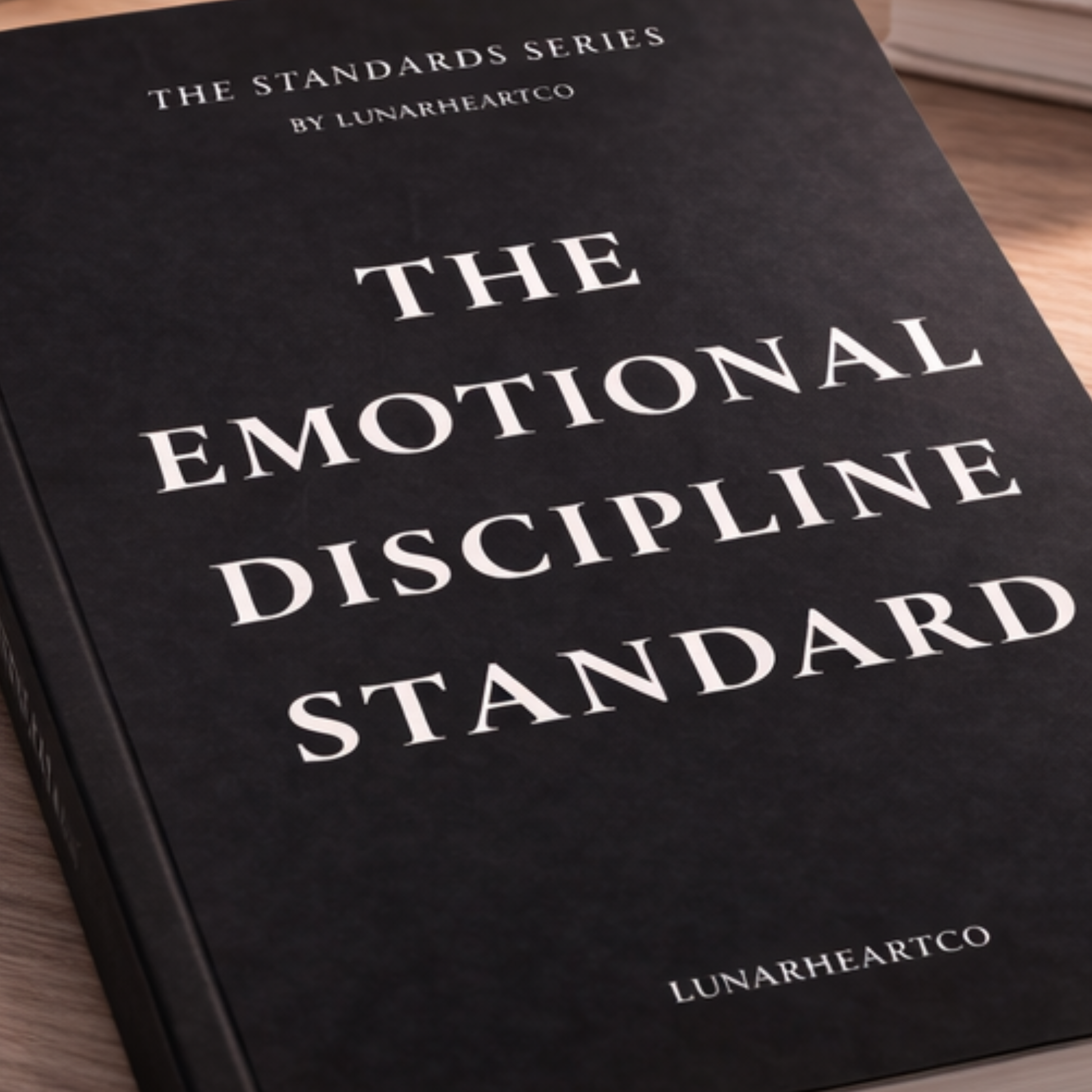 Emotional Discipline Standard workbook by LunarHeartCo, featuring a structured layout for composure and behavioral control.