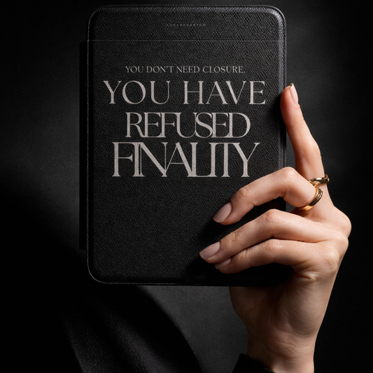 LunarHeartCo Finality I Refused Kindle Case from the Behaviour Series, featuring a sleek design with abstract artwork.