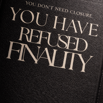 LunarHeartCo Finality I Refused Kindle Case from the Behaviour Series, designed for a protective phone case with a sleek aesthetic.