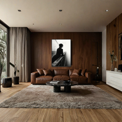 Framed editorial fine art print by LunarHeartCo featuring abstract suspension artwork in a sleek black frame.