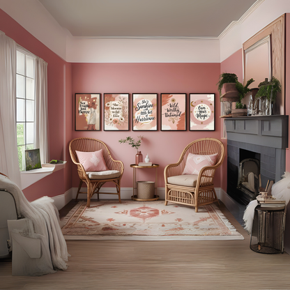 Boho Feminist Quote Wall Art Set (5 Prints) | Empowering Affirmation Décor | Motivational Digital Download ✨💖 - LunarHeartCo