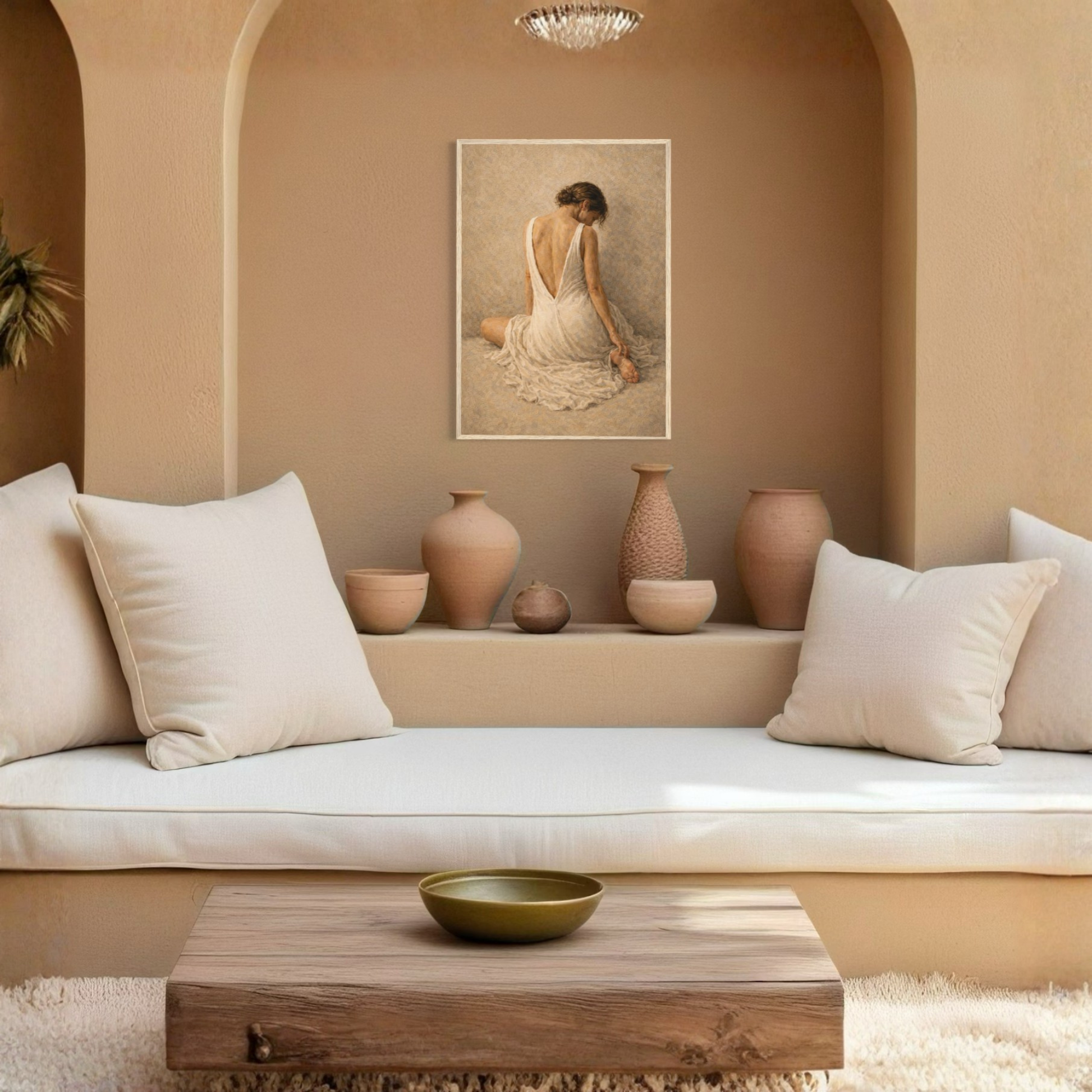 Framed art print titled "Stillness, Held II — Resting" by LunarHeartCo, featuring calming abstract design in a sleek frame.