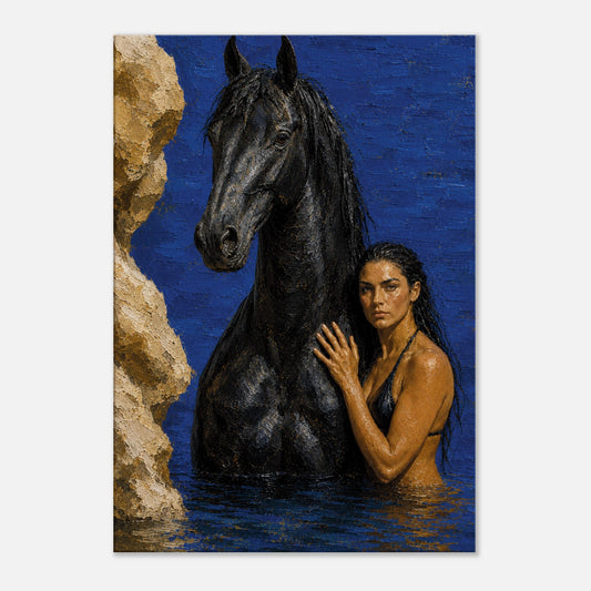 MEDITERRANEAN STUDIES — Black Tide by LunarHeartCo, mediterranean canvas artwork — product image 1 of 20
