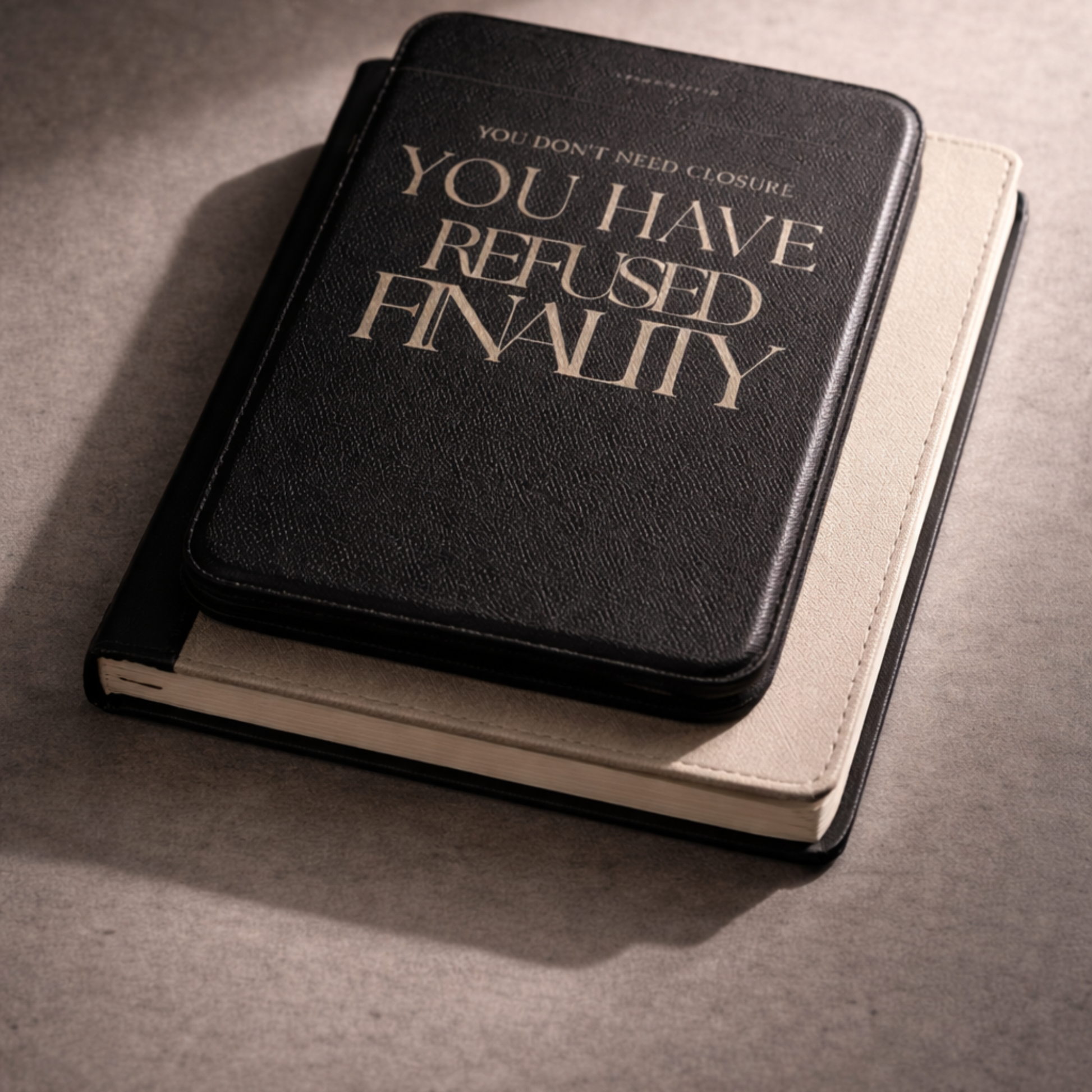 LunarHeartCo Finality I Refused Kindle case featuring bold graphic design from the Behaviour Series, protective phone case.