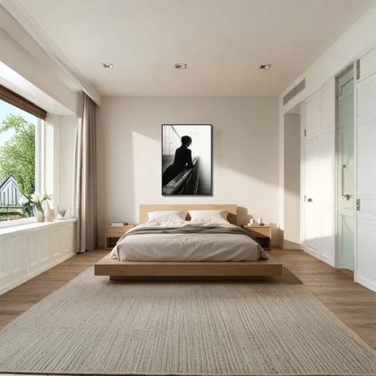 Framed editorial fine art print by LunarHeartCo showcasing abstract suspension artwork in a sleek black frame.