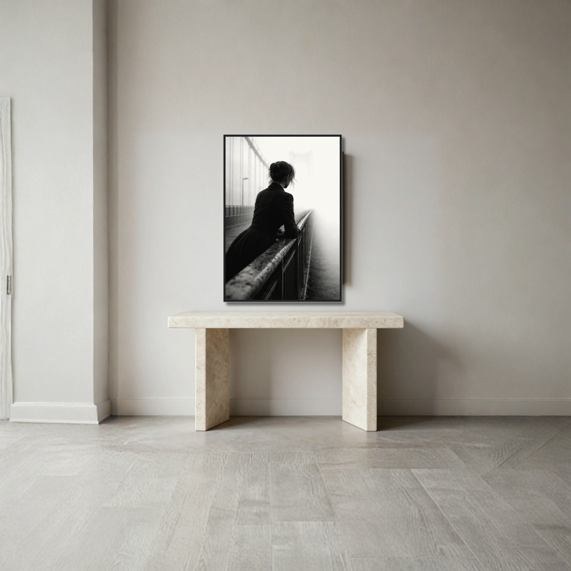 Framed LunarHeartCo editorial fine art print suspension artwork with abstract design in a sleek frame.