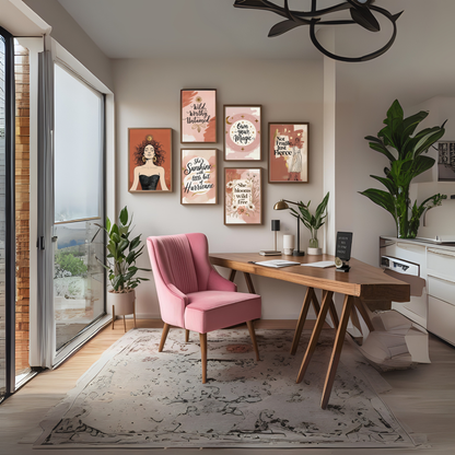 Boho Feminist Quote Wall Art Set (5 Prints) | Empowering Affirmation Décor | Motivational Digital Download ✨💖 - LunarHeartCo