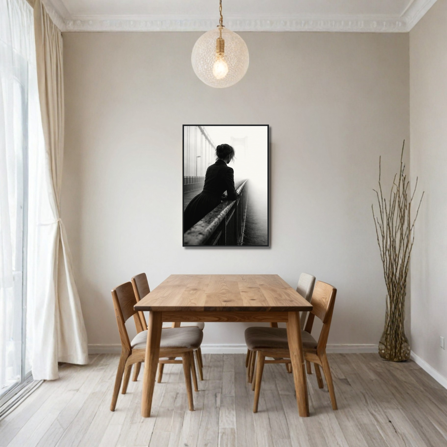 Framed LunarHeartCo suspension editorial fine art print showcasing abstract, modern artwork in a sleek black frame.
