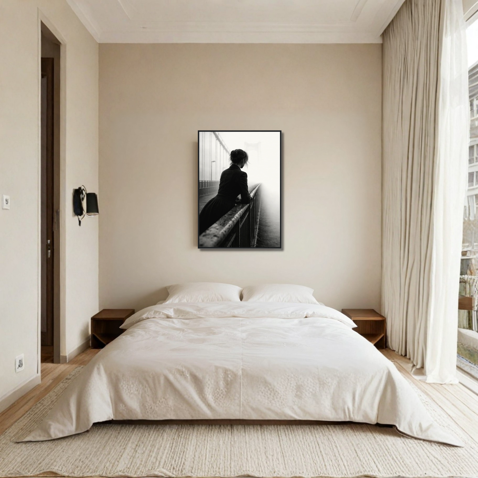 Framed editorial fine art print titled "Suspension" by LunarHeartCo, showcasing abstract artwork in a sleek frame.
