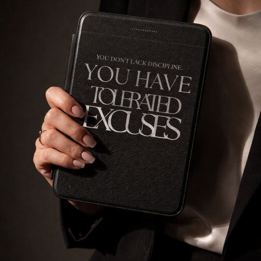LunarHeartCo Discipline I Kindle case with tolerating excuses design, featuring a durable phone case with motivational behavior-themed artwork.