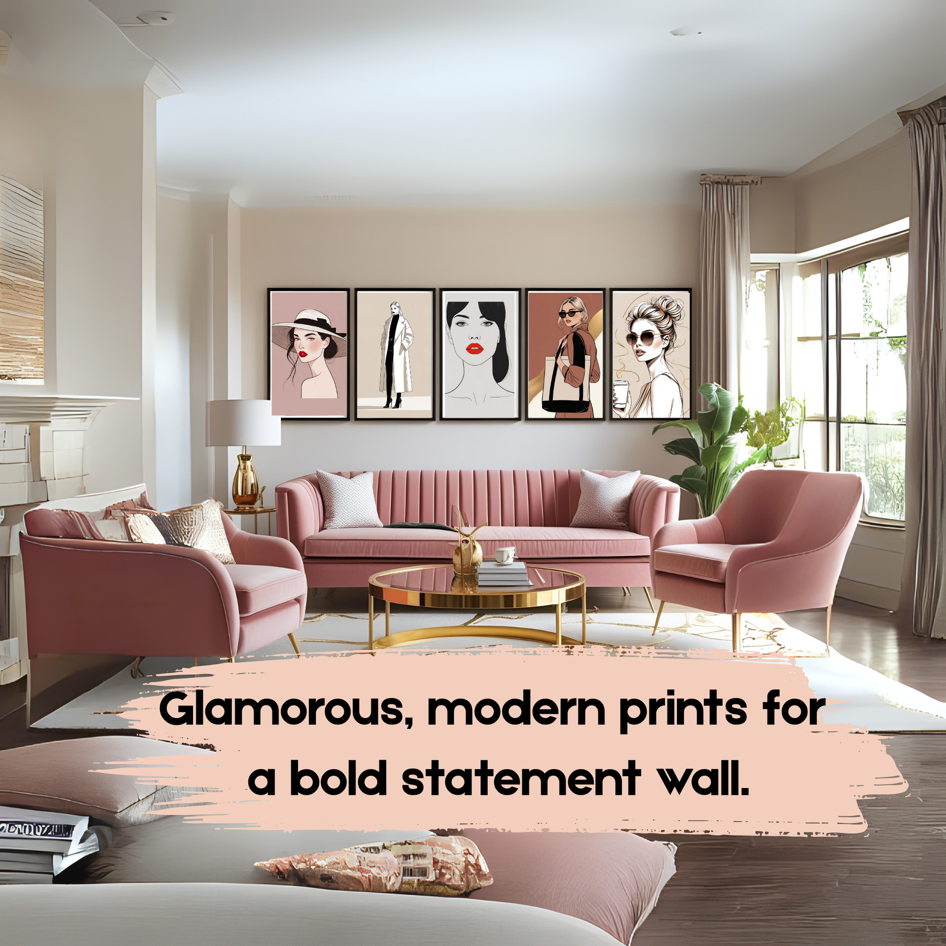 Fashion Illustration Wall Art Set (5 Prints) | Chic & Stylish Digital Download 💄✨ - LunarHeartCo