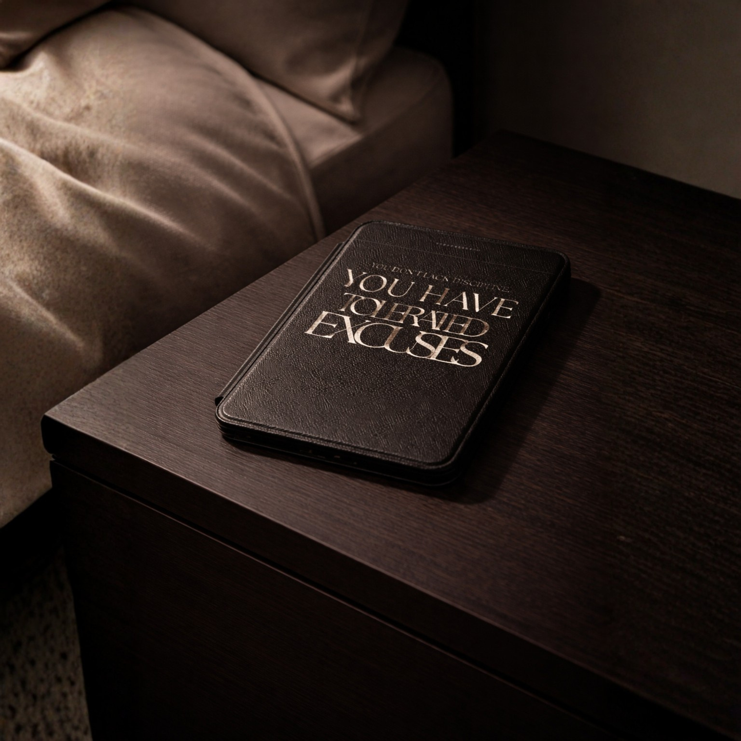 LunarHeartCo Discipline I Kindle Case from the Behaviour Series featuring a sleek phone case design with motivational text.