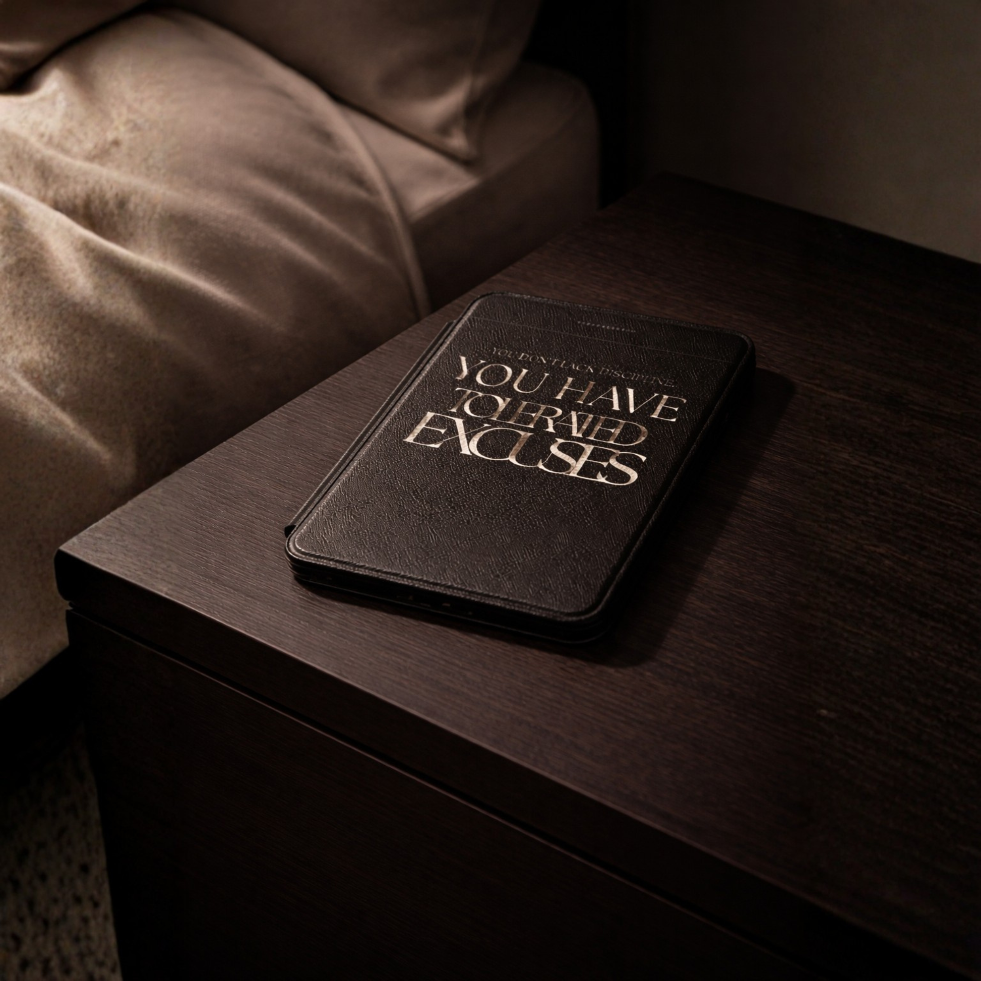 LunarHeartCo Discipline I Kindle Case from the Behaviour Series featuring a sleek phone case design with motivational text.