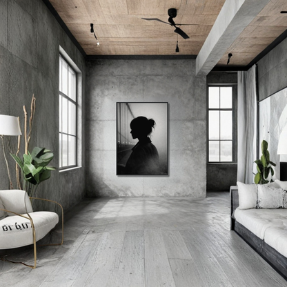 Framed LunarHeartCo Control editorial fine art print showcasing abstract design in a sleek black frame.