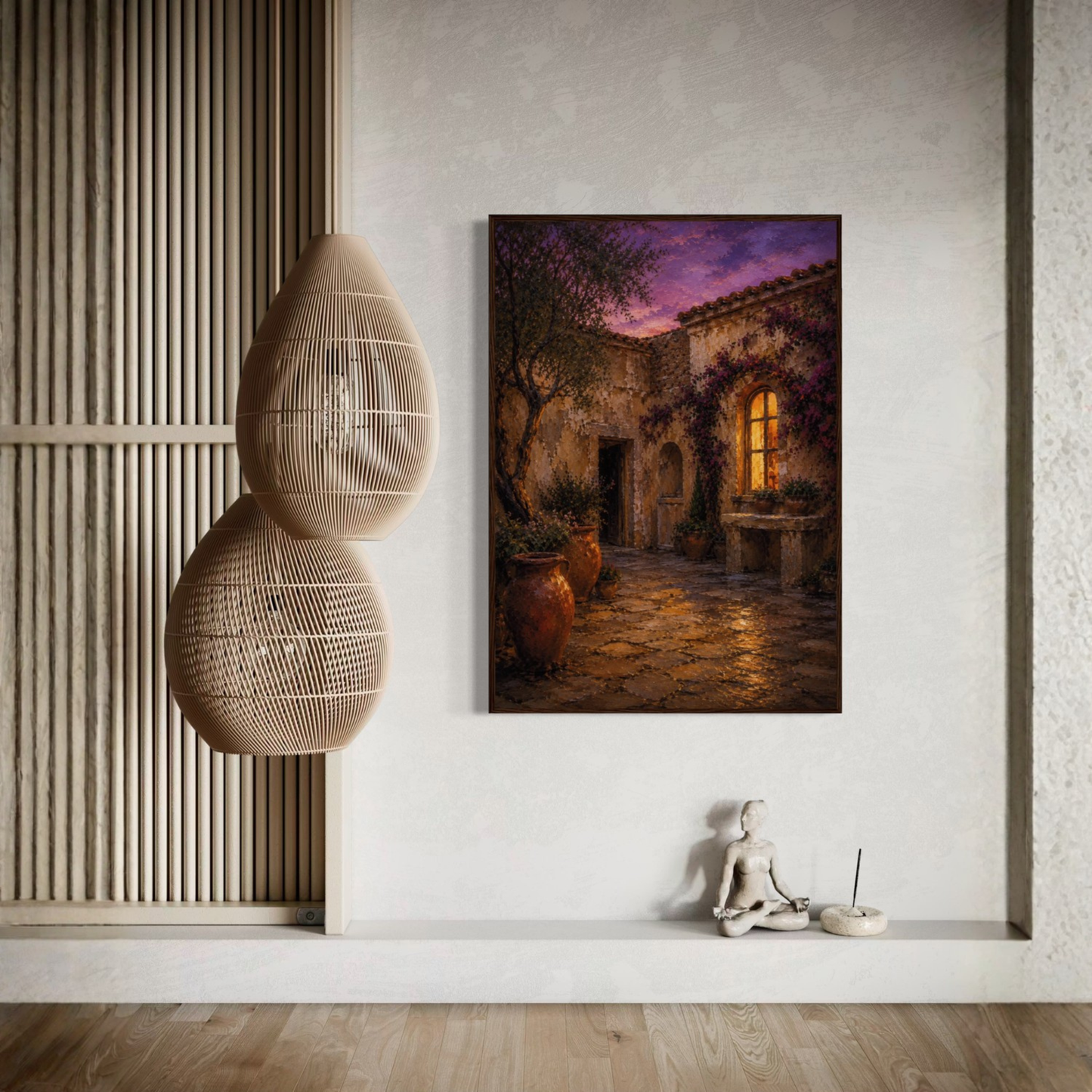 MEDITERRANEAN STUDIES — Night Courtyard, Framed Art Print