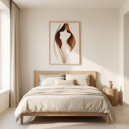 LunarHeartCo BODY CUT I study print wall art featuring abstract geometric design in neutral tones.