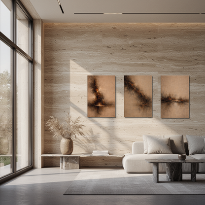 STRATA — Structural Triptych (I, II, III) Canvas, 4cm Gallery Depth - LunarHeartCo