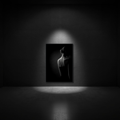 Framed editorial fine art print "Withdrawal" by LunarHeartCo, featuring abstract artwork with soft tones and modern design.