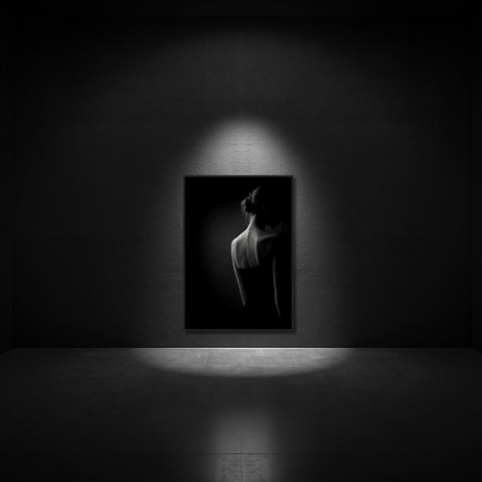 Framed editorial fine art print "Withdrawal" by LunarHeartCo, featuring abstract artwork with soft tones and modern design.