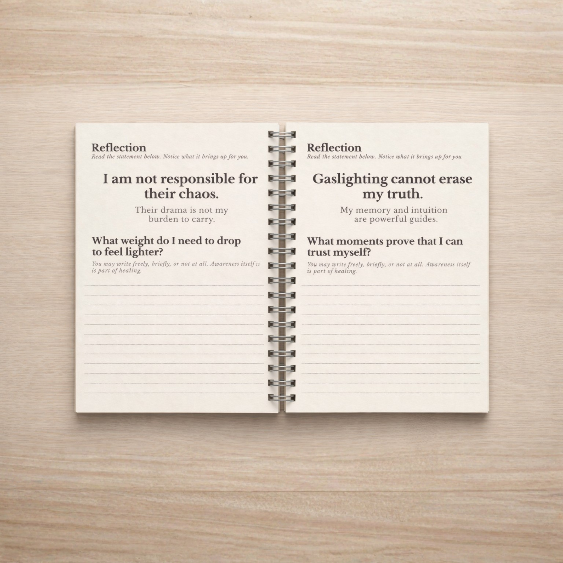 Survive a Narcissist — A Guided Recovery Workbook for Self-Trust, Boundaries & Emotional Freedom - LunarHeartCo