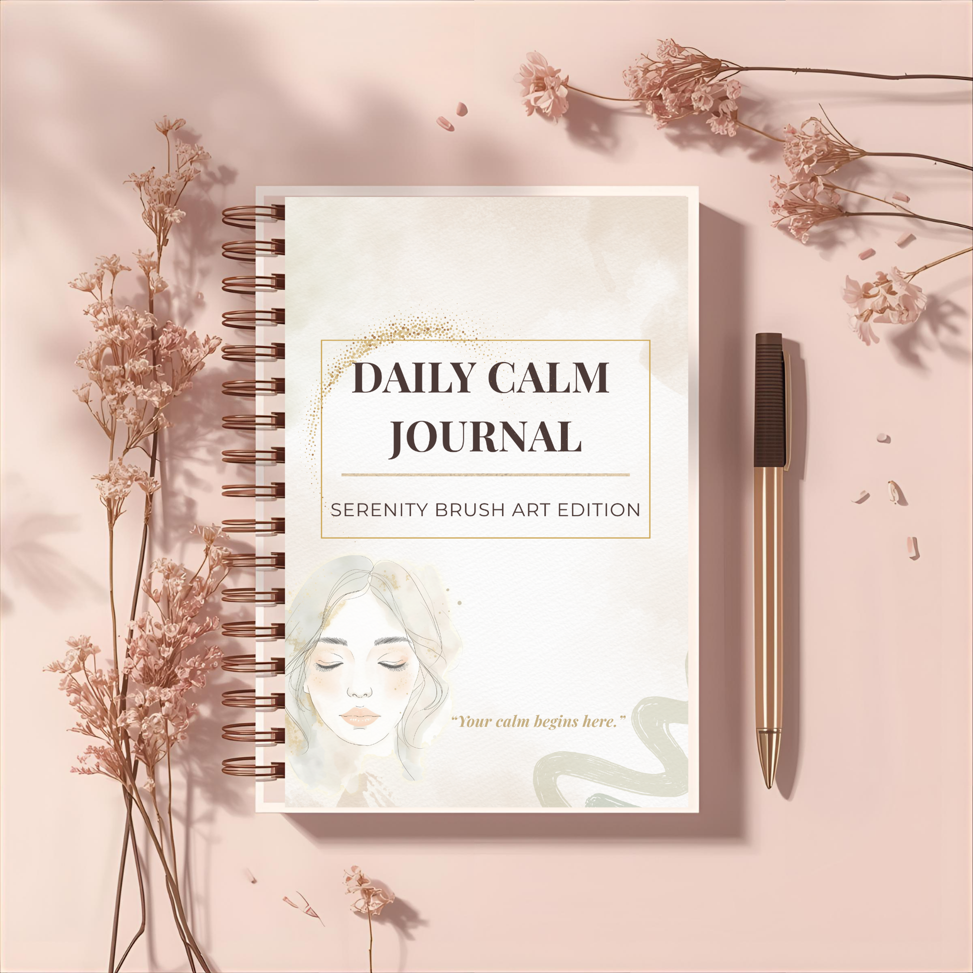 Daily Calm Journal — 30-Day Guided Workbook (Digital Download + Wire-O Print Edition) - LunarHeartCo