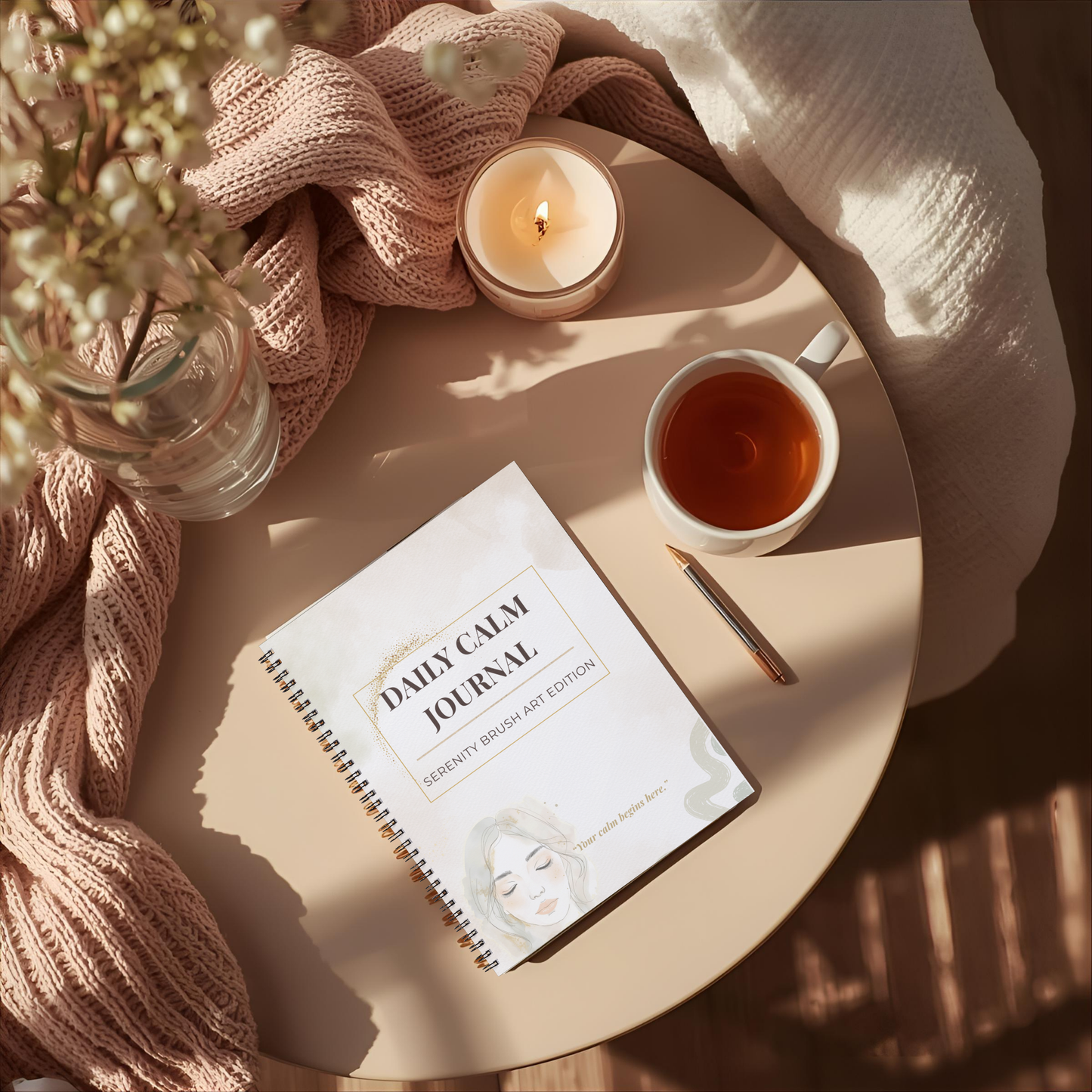 Daily Calm Journal — 30-Day Guided Workbook (Digital Download + Wire-O Print Edition) - LunarHeartCo