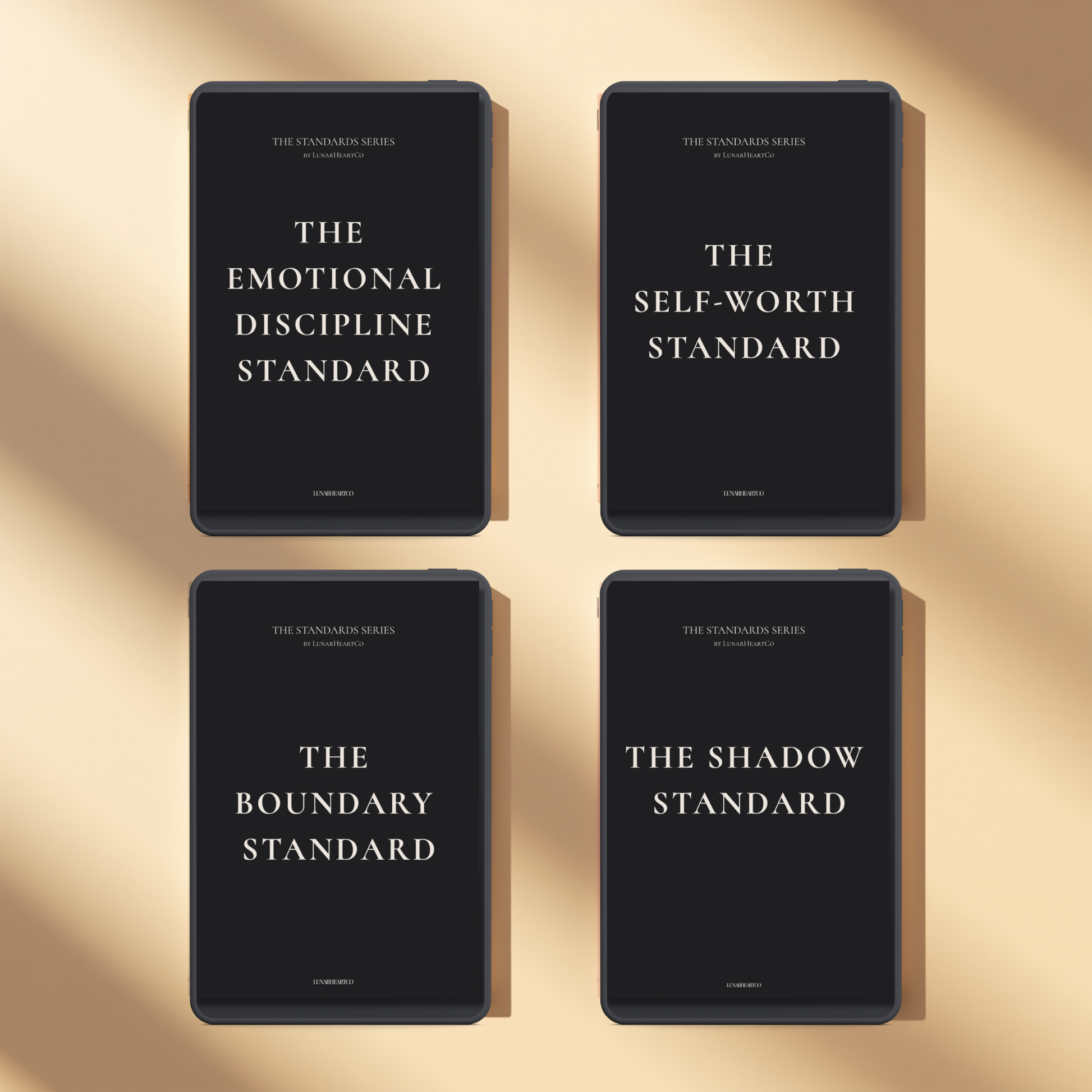 LunarHeartCo Standards Series Core Collection workbook, digital edition, with colorful pages and structured exercises for personal growth.