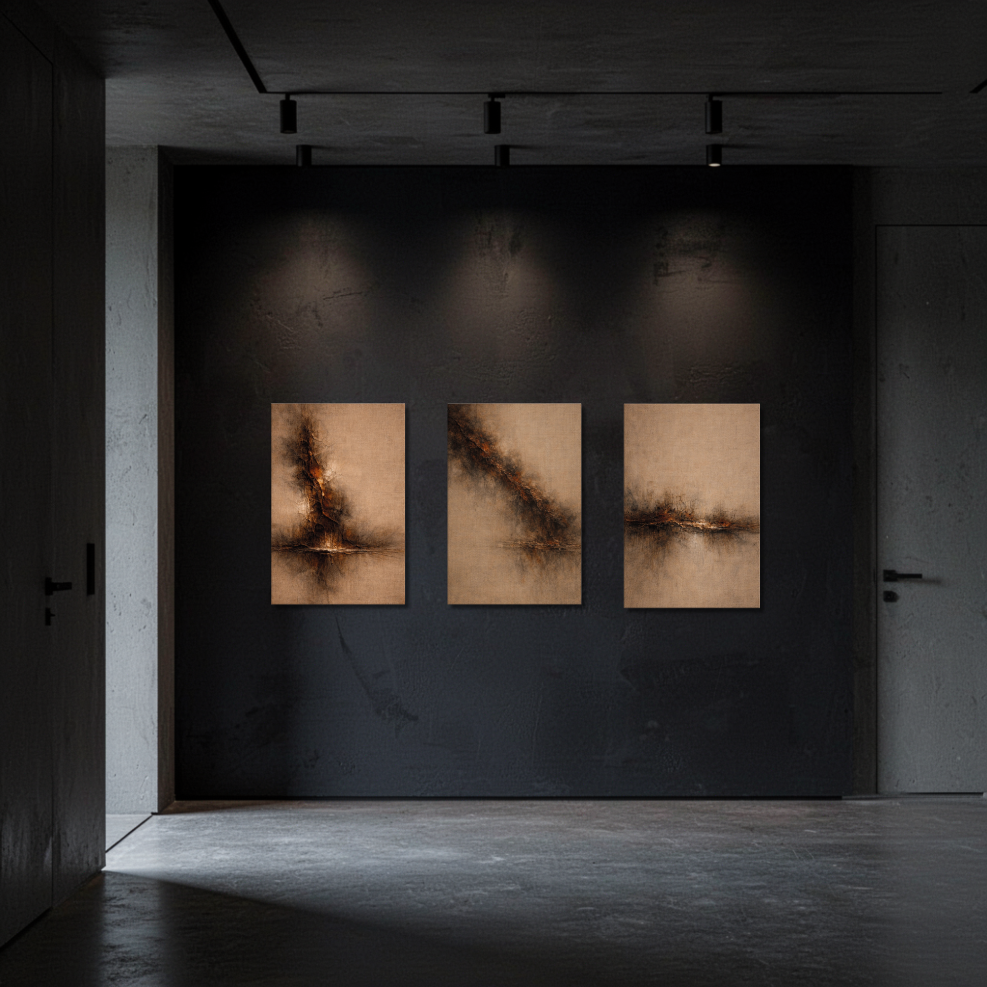 STRATA — Structural Triptych (I, II, III) Canvas, 4cm Gallery Depth - LunarHeartCo