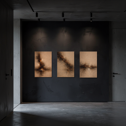 STRATA — Structural Triptych (I, II, III) Canvas, 4cm Gallery Depth - LunarHeartCo