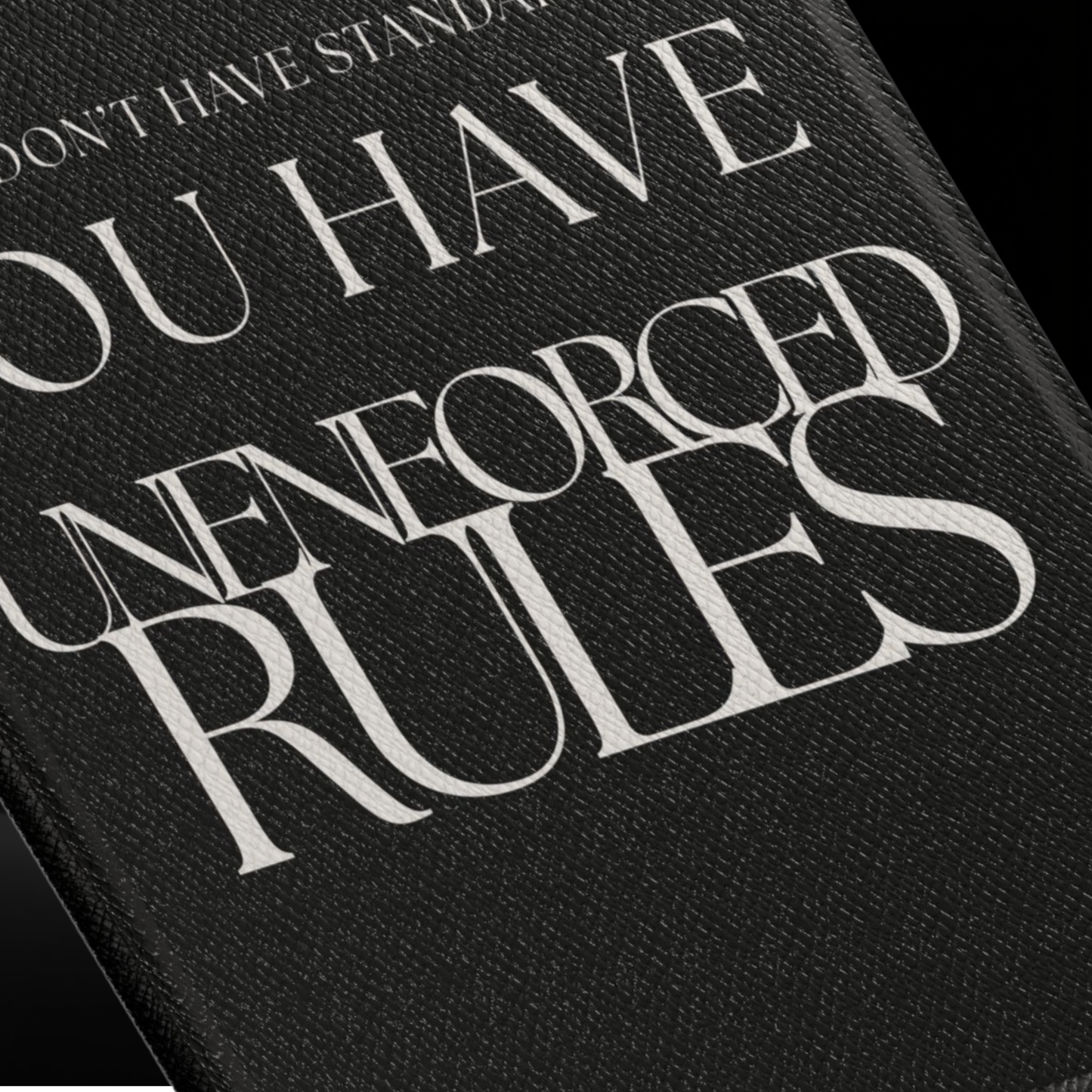 LunarHeartCo Kindle Edition phone case featuring the Rule I unreadable reading object design on a protective phone cover.