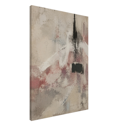 Angled view of The Unsaid gallery-wrapped canvas showing the textured composition and deep edge.