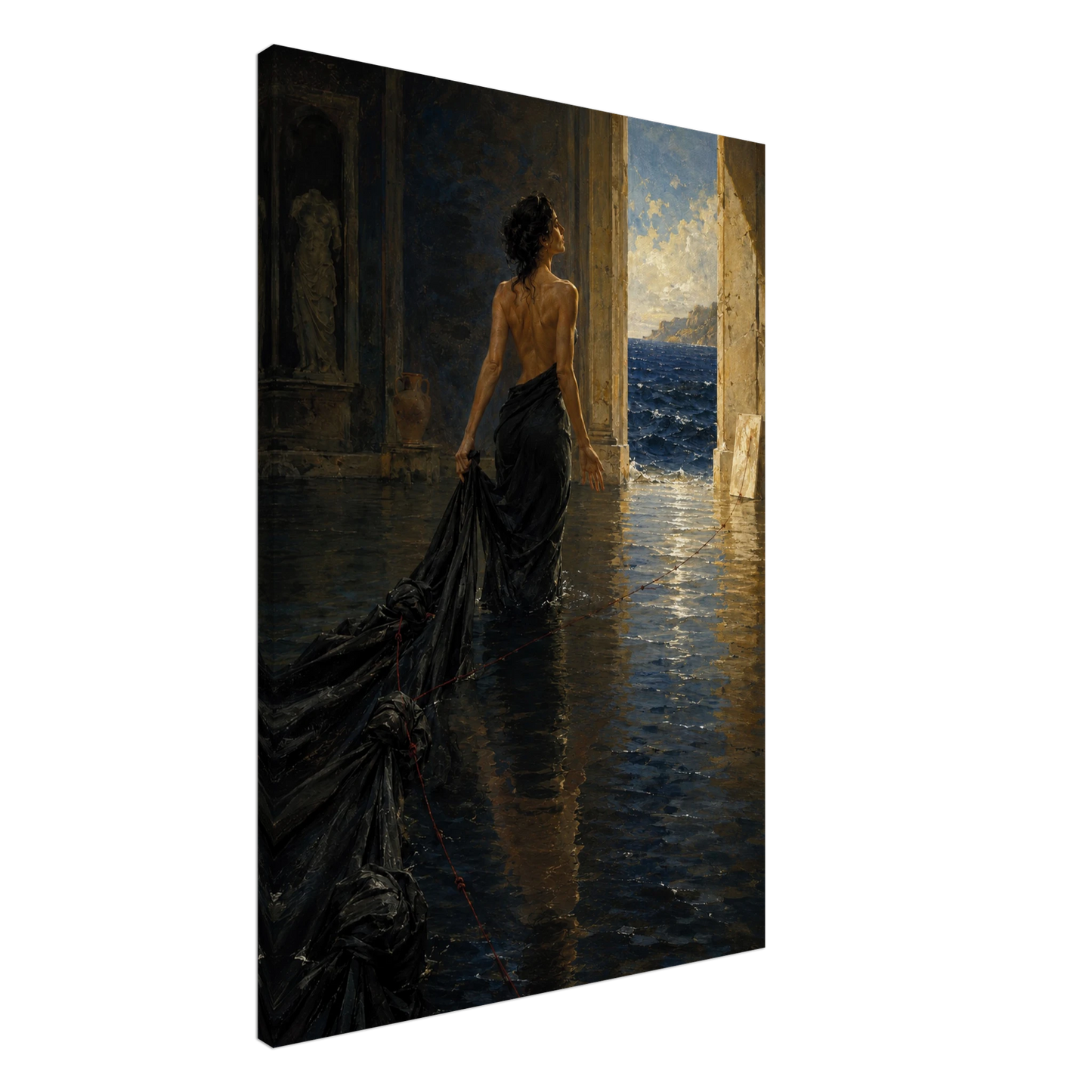 Angled view of The Passage gallery-wrapped canvas showing the 4 cm deep profile.