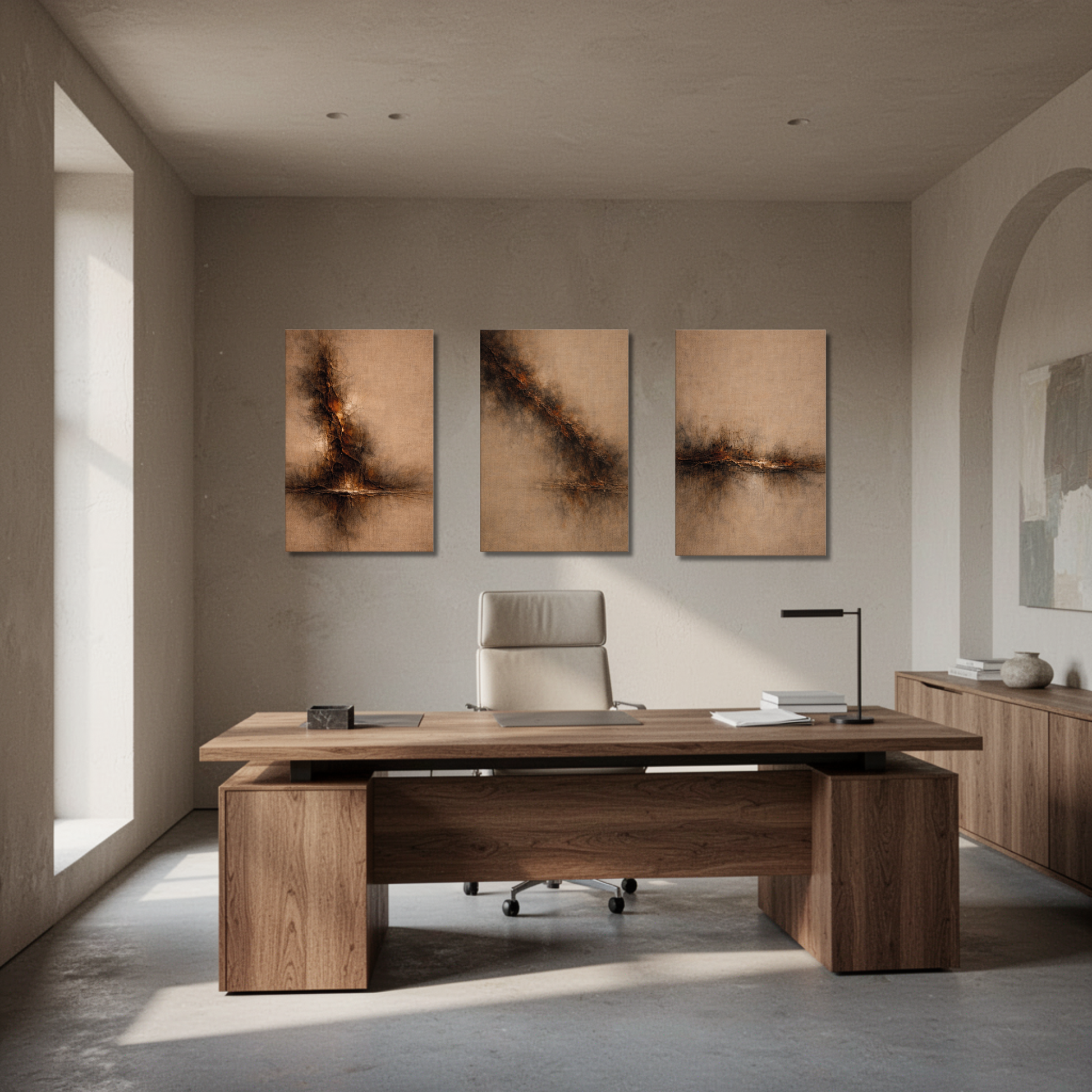 STRATA — Structural Triptych (I, II, III) Canvas, 4cm Gallery Depth - LunarHeartCo