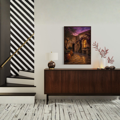 MEDITERRANEAN STUDIES — Night Courtyard, Framed Art Print