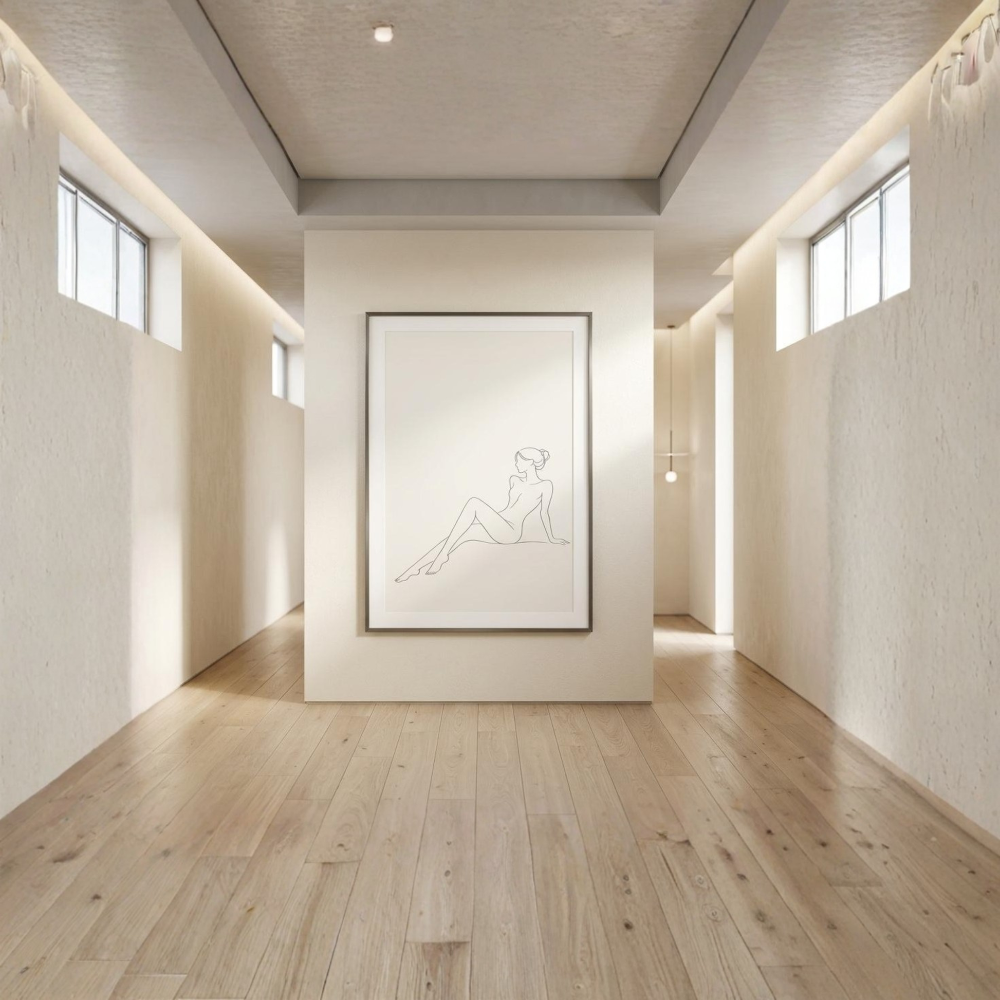 LunarHeartCo LINE STUDY I wall art print featuring minimalist line art design for modern home decor.