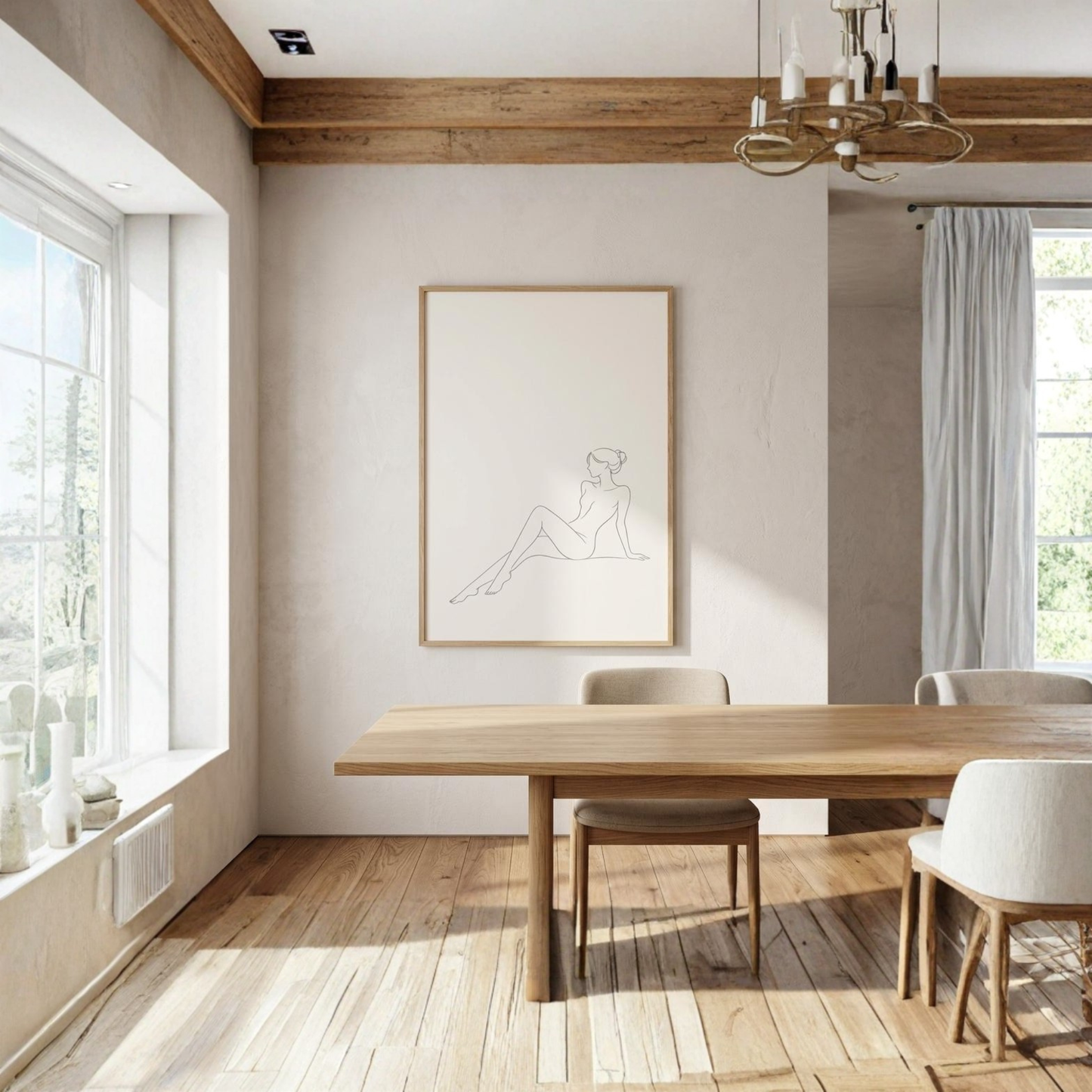 LunarHeartCo LINE STUDY I study print wall art featuring minimalist black and white design for modern interior decor
