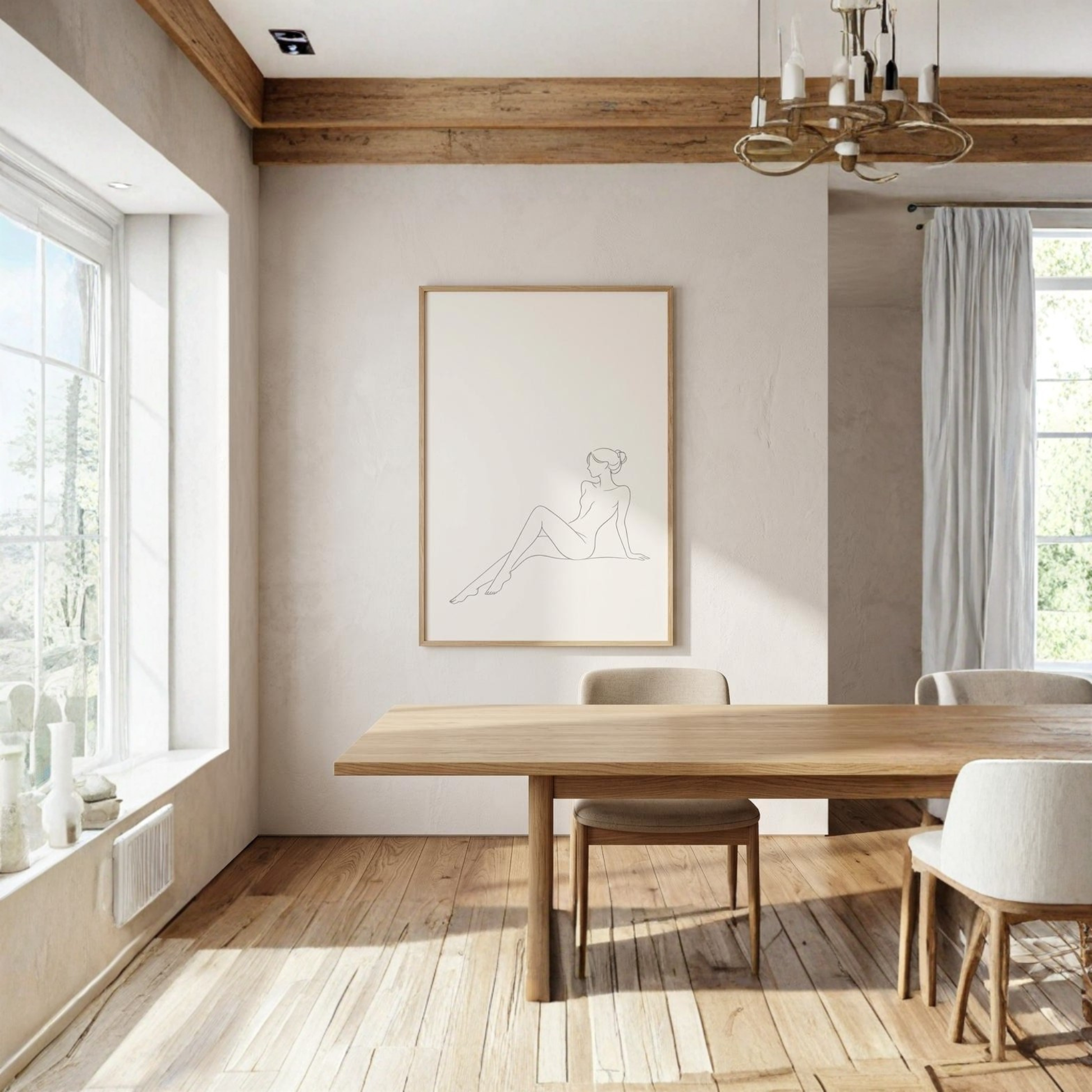 LunarHeartCo LINE STUDY I study print wall art featuring minimalist black and white design for modern interior decor