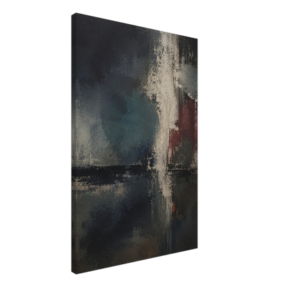 Side perspective of Night Signal canvas showing the hand-stretched gallery-wrapped profile.