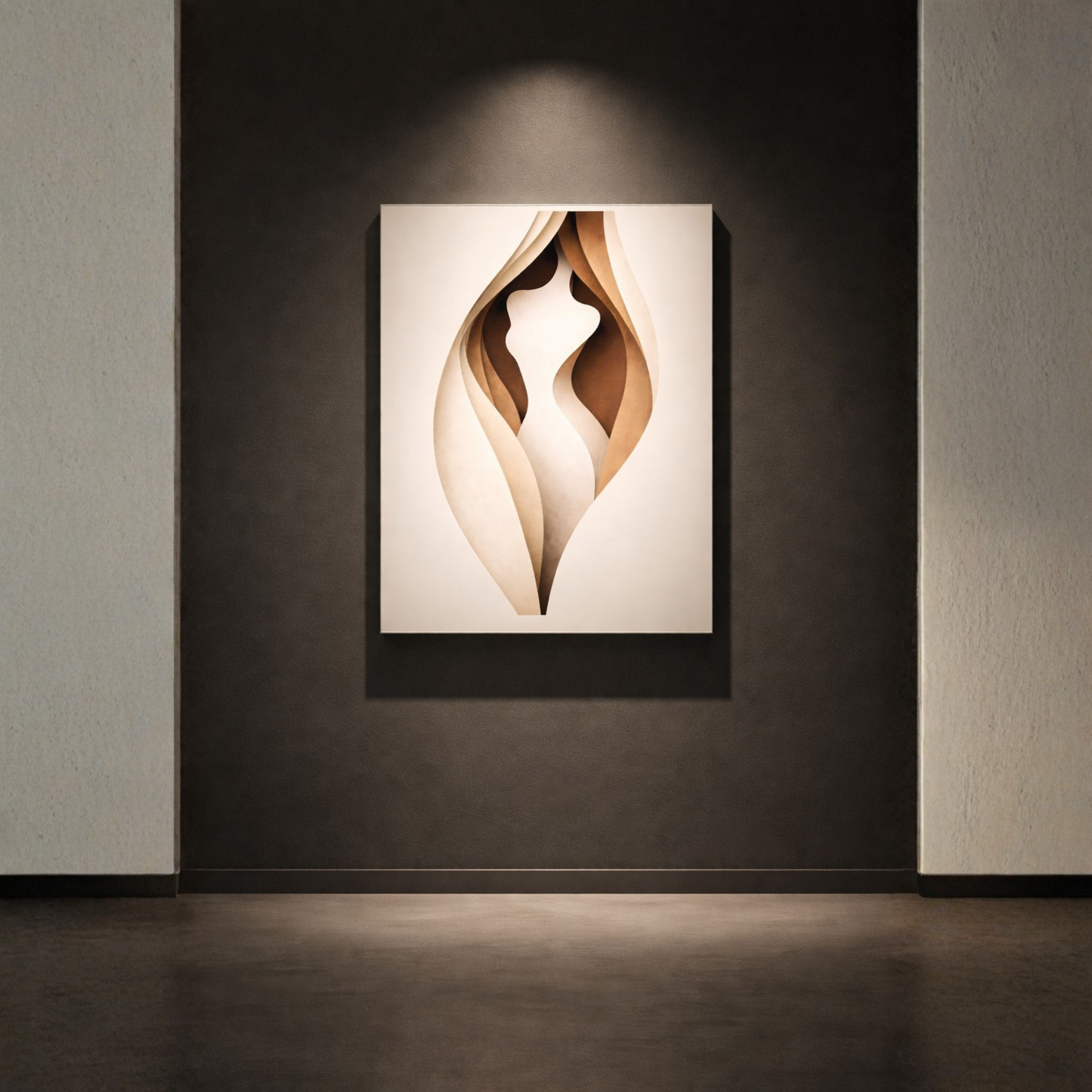 LunarHeartCo BODY CUT II Study Print wall art featuring abstract black and white geometric shapes on a white background.