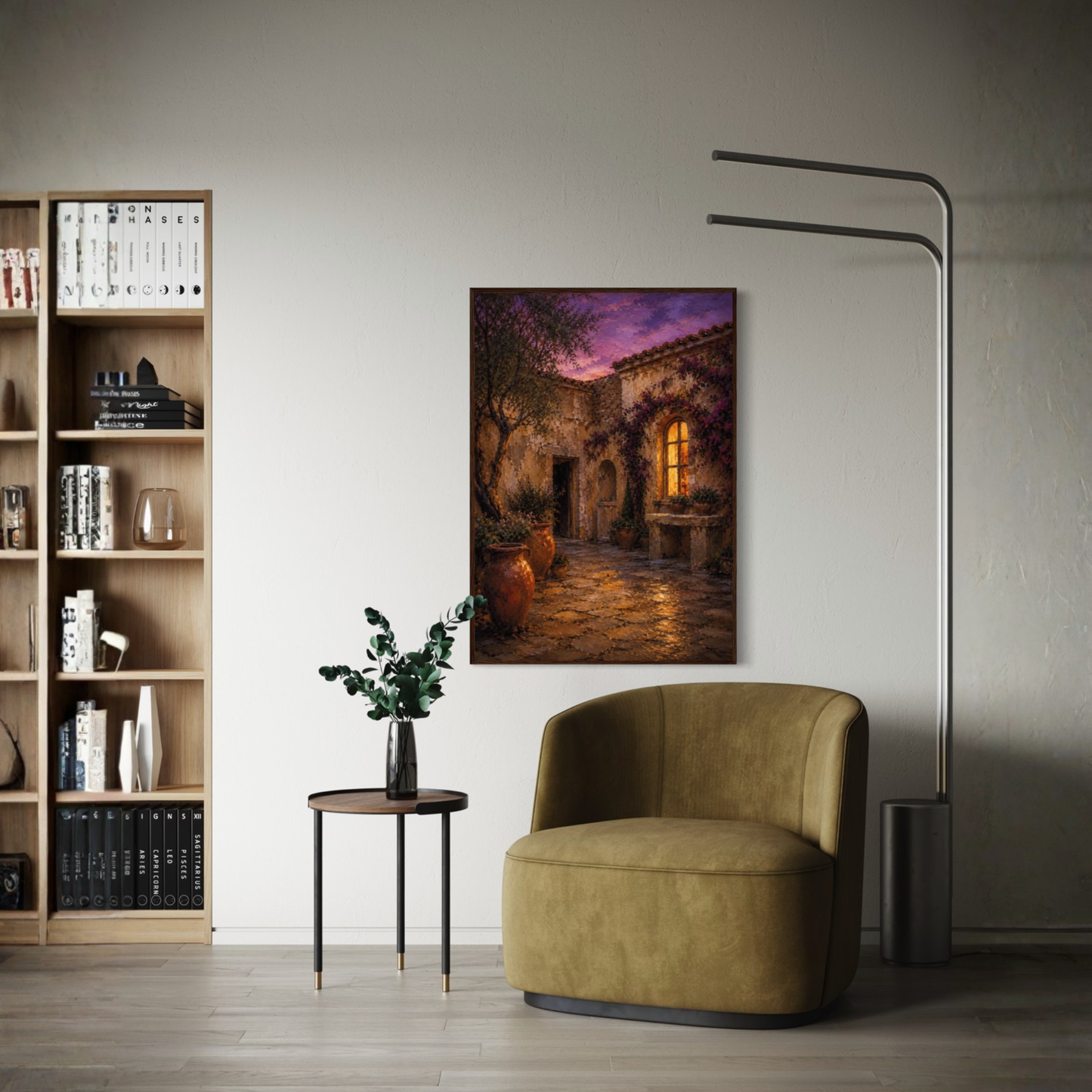 MEDITERRANEAN STUDIES — Night Courtyard, Framed Art Print