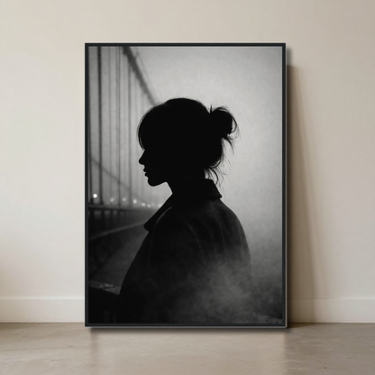 Framed LunarHeartCo Control editorial fine art print with abstract design in a sleek black frame on a neutral background.