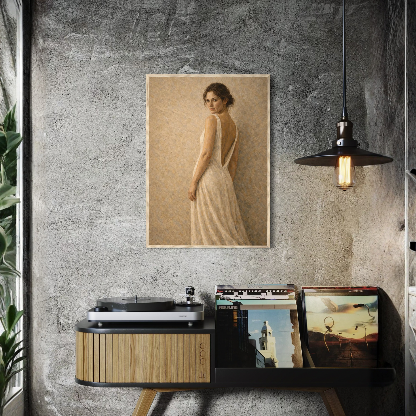 Framed art print titled STILLNESS, HELD III — Turning by LunarHeartCo, featuring abstract design in a sleek frame.