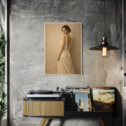 Framed art print titled STILLNESS, HELD III — Turning by LunarHeartCo, featuring abstract design in a sleek frame.